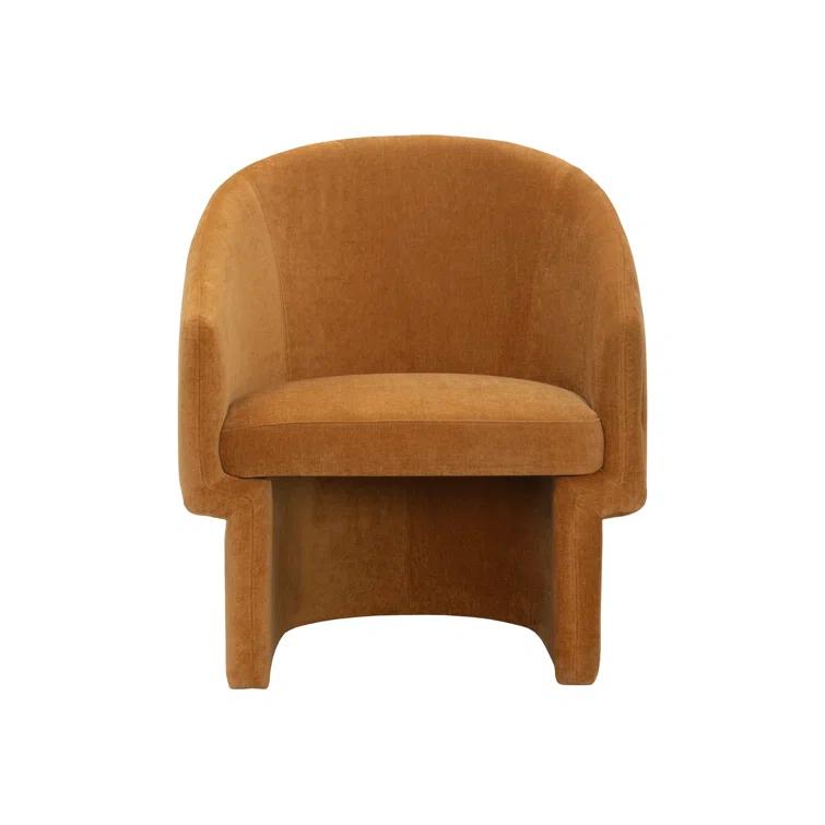Lauryn Transitional Barrelback Brown Lounge Chair
