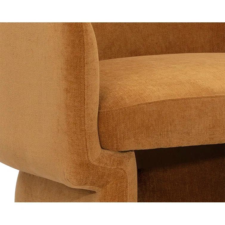 Lauryn Transitional Barrelback Brown Lounge Chair