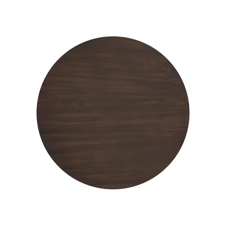 Contemporary Round Grey and Timber Brown Wood Coffee Table