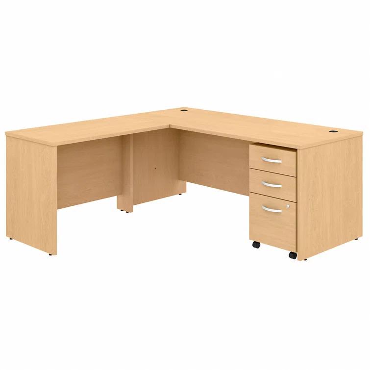 Bush Business Furniture Studio C L Shaped Desk with Mobile File Cabinet and Return