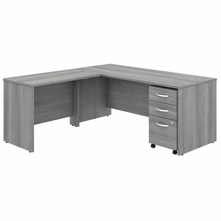 Bush Business Furniture Studio C L Shaped Desk with Mobile File Cabinet and Return