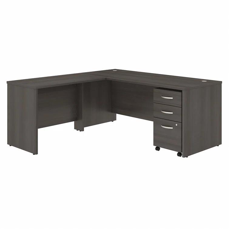 Bush Business Furniture Studio C L Shaped Desk with Mobile File Cabinet and Return