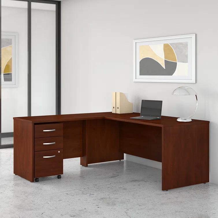 Bush Business Furniture Studio C L Shaped Desk with Mobile File Cabinet and Return