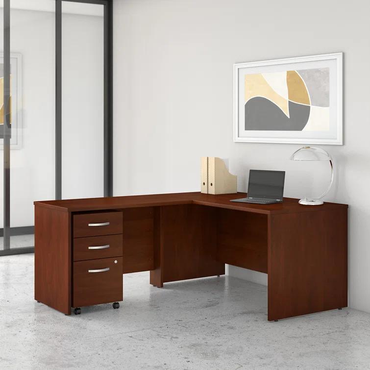 Bush Business Furniture Studio C L Shaped Desk with Mobile File Cabinet and Return