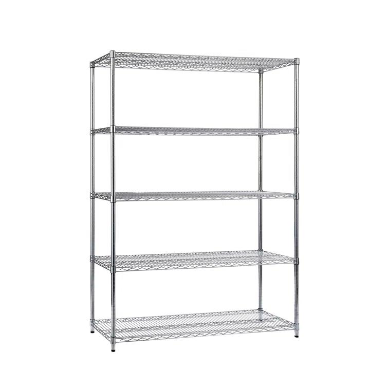 UltraDurable 48'' W x 18" D 5-Tier NSF-Certified Steel Shelving with Wheels