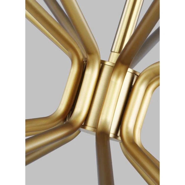 Aged Brass 20-Light LED Mid-Century Modern Chandelier