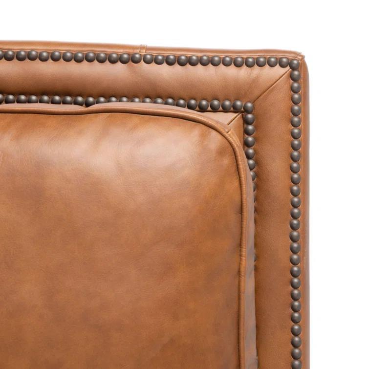 Safavieh Couture Buddy Leather Nailhead Trim Recliner Coffee