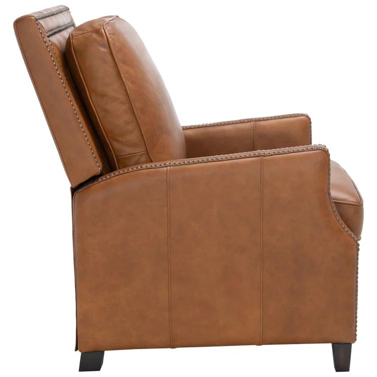 Safavieh Couture Buddy Leather Nailhead Trim Recliner Coffee