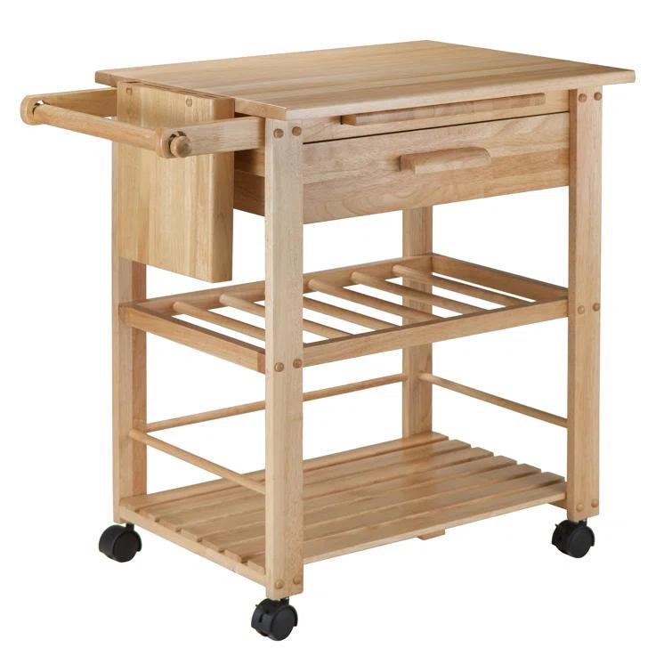 Millwood Pines Schulenburg Wood Kitchen Cart