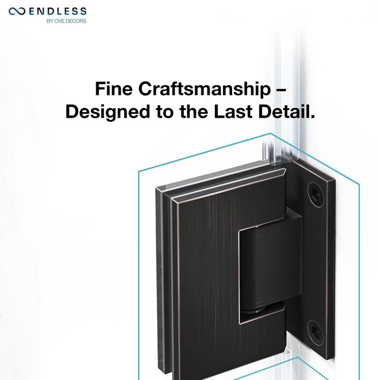 Endless Tampa-Pro 32" W x 72" H Corner Frameless Shower Kit, Door, Panel, Base