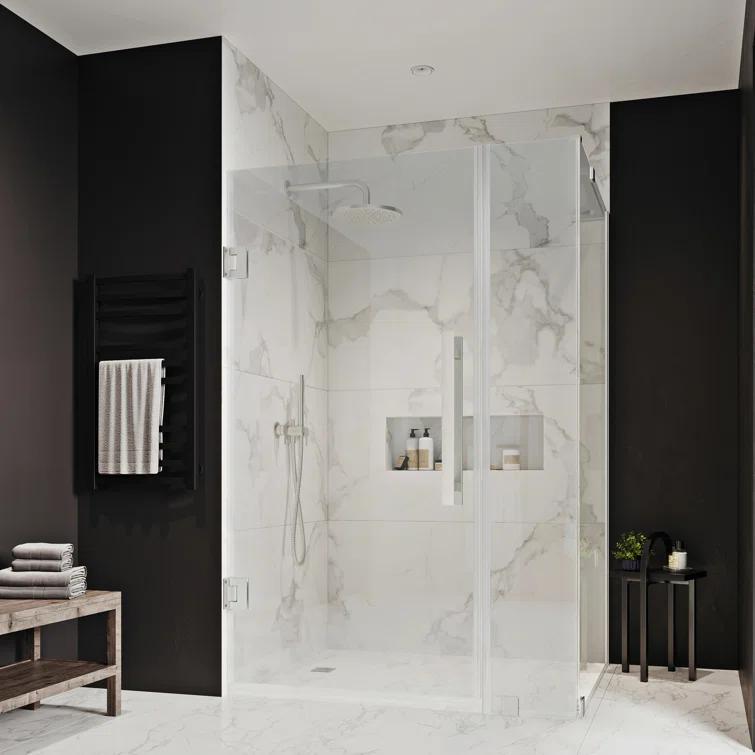 Ove Decors Endless Tampa-Pro 35" W x 72" H Corner Frameless Shower Kit, Door, Panel TP0142200