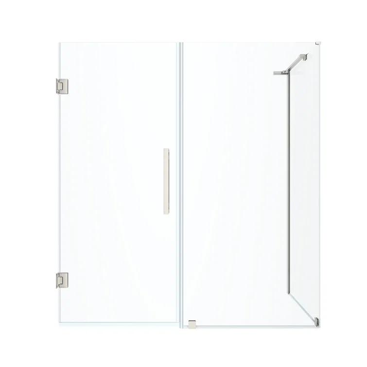 Endless Tampa-Pro 57" W x 72" H Corner Frameless Shower Kit, Door, Panel