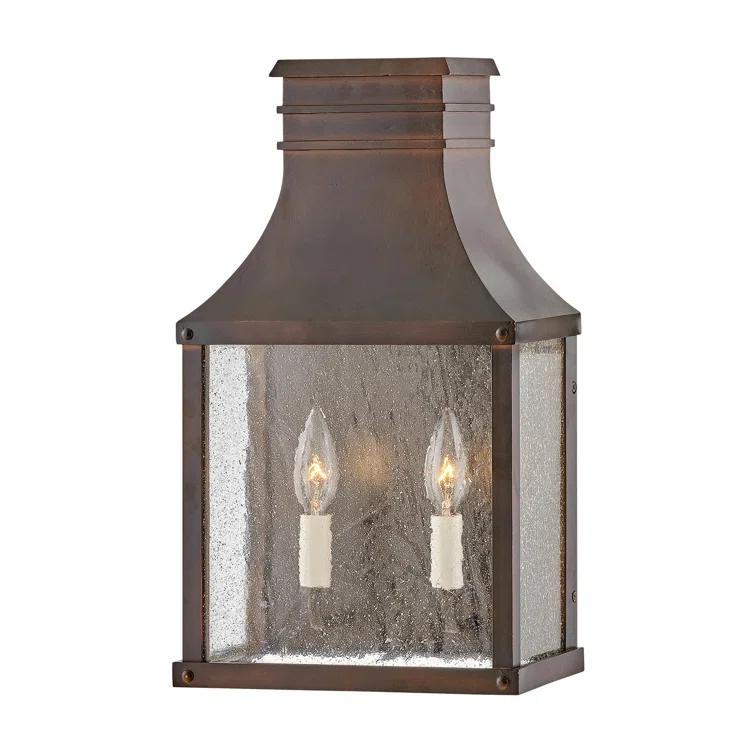 Beacon Hill 2 - Bulb 17.25" H Seeded Glass Outdoor Wall Lantern