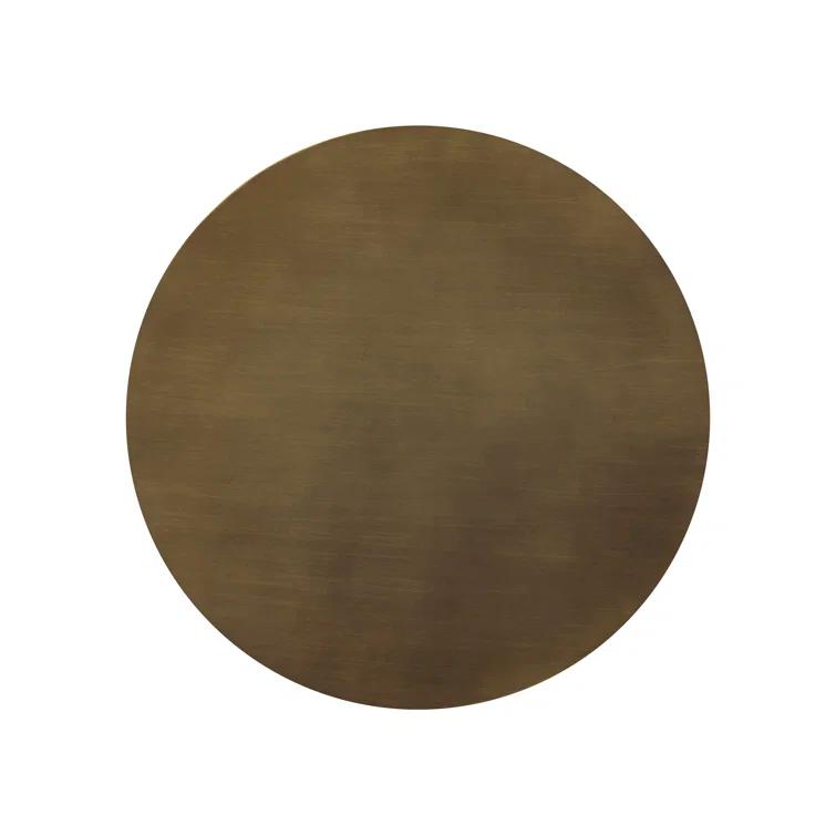 Round Brown and Gold Marble Outdoor Coffee Table