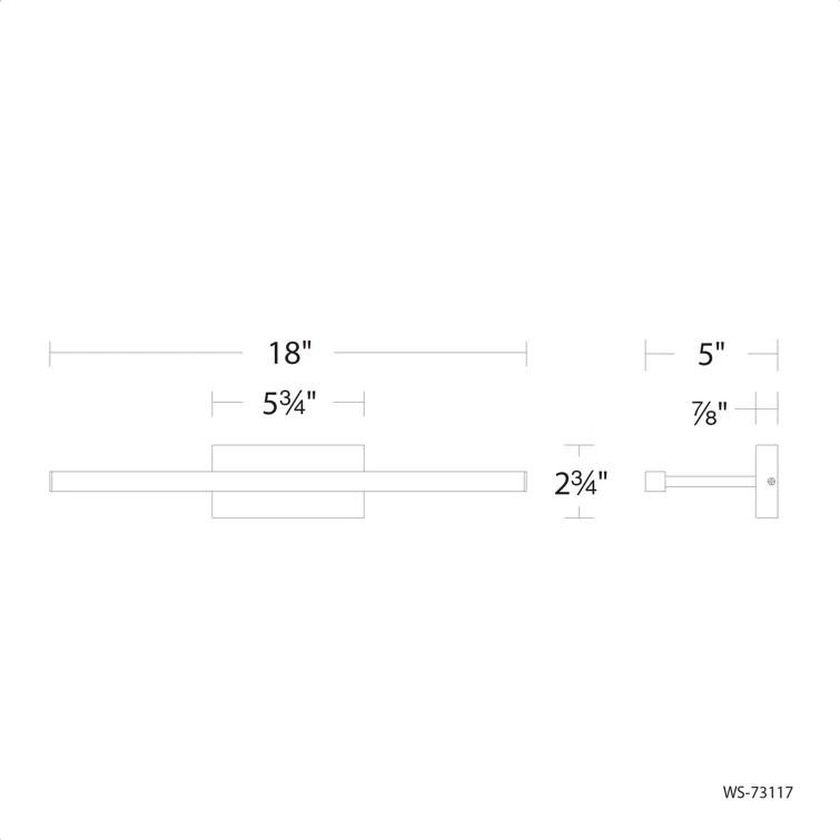 Parallax 18" Black Modern LED Bath Bar with Dimmable Light