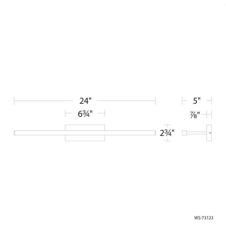 Parallax 24" Brushed Nickel LED Bath Bar with Dimmable Light