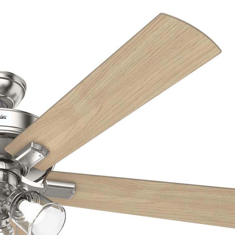60" Crestfield 5 - Blade Ceiling Fan with Pull Chain and Light Kit Included