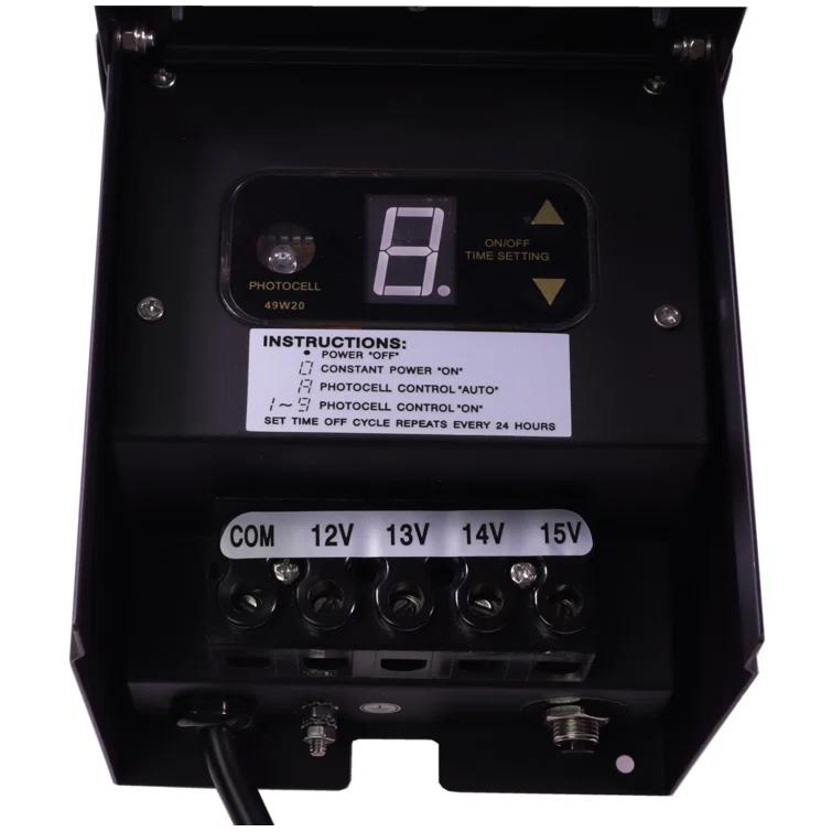 300W Multi Tap 12V - 15V Black Case Low Voltage Landscape Light Transformer