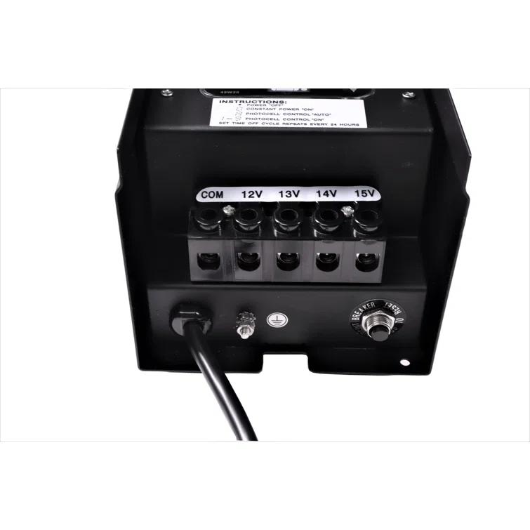 300W Multi Tap 12V - 15V Black Case Low Voltage Landscape Light Transformer