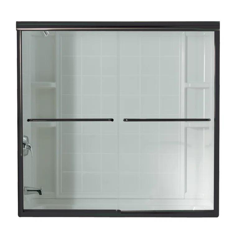 Finesse 59.625'' x 58.06'' Bypass Frameless Bath Door