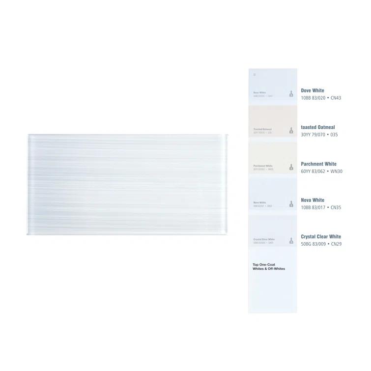 Hand Painted Series 3'' W x 6'' L Glass Peel and Stick Subway Tile