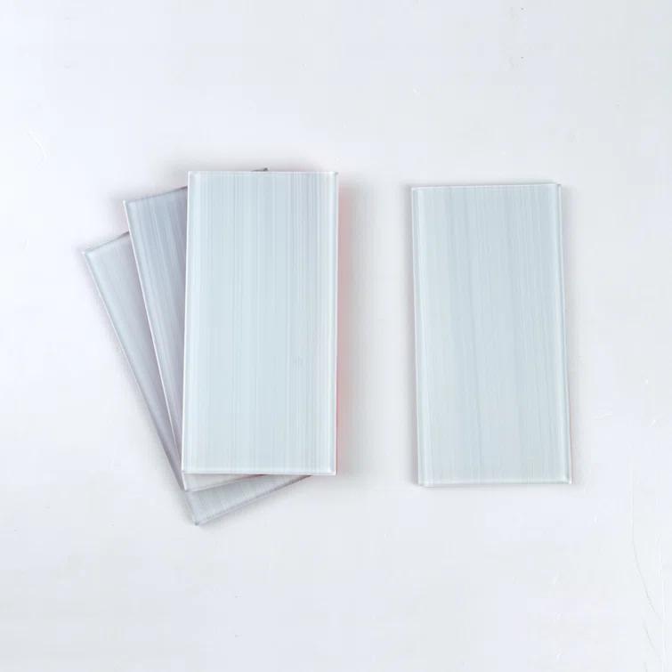 Hand Painted Series 3'' W x 6'' L Glass Peel and Stick Subway Tile