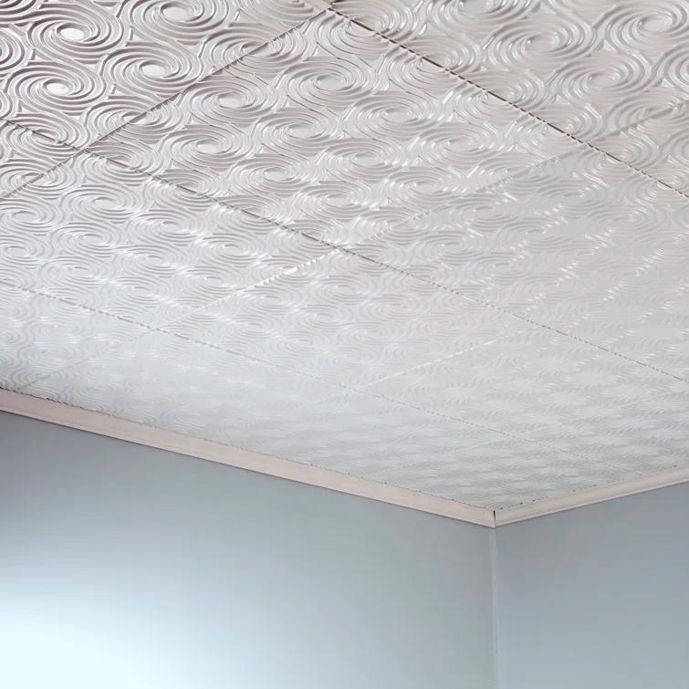 23'' L x 23'' W Textured Vinyl Glue Up Ceiling Tile