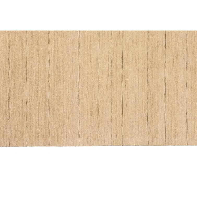 Halo Striped Handmade Wool Beige Area Rug