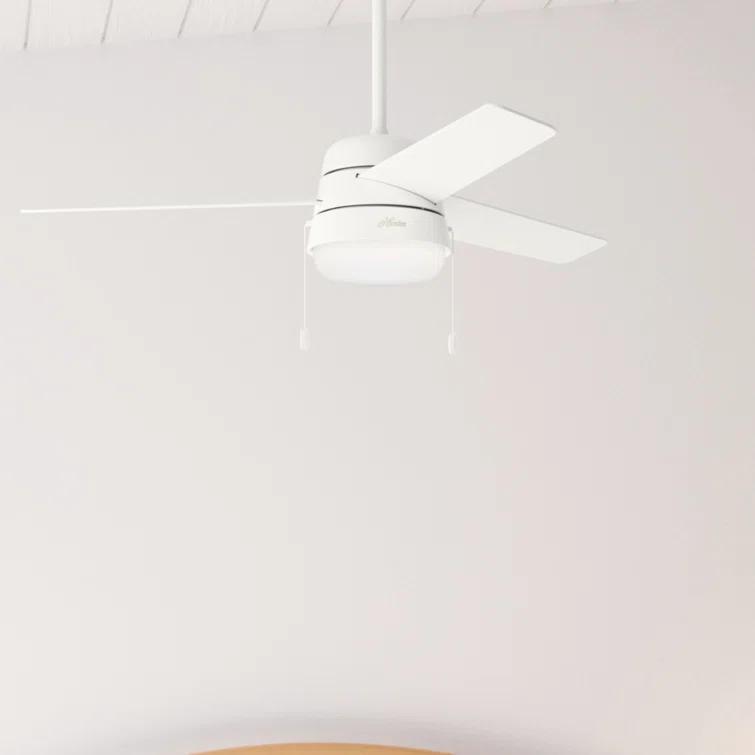Hunter Fan 52" Aker 3 - Blade Indoor Standard Ceiling Fan with Pull Chain and Light Kit Included