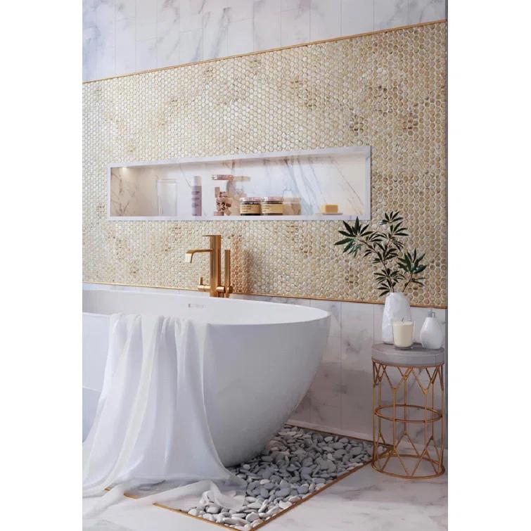12.2" x 12.2" Glass Penny Round Mosaic Wall & Floor Tile