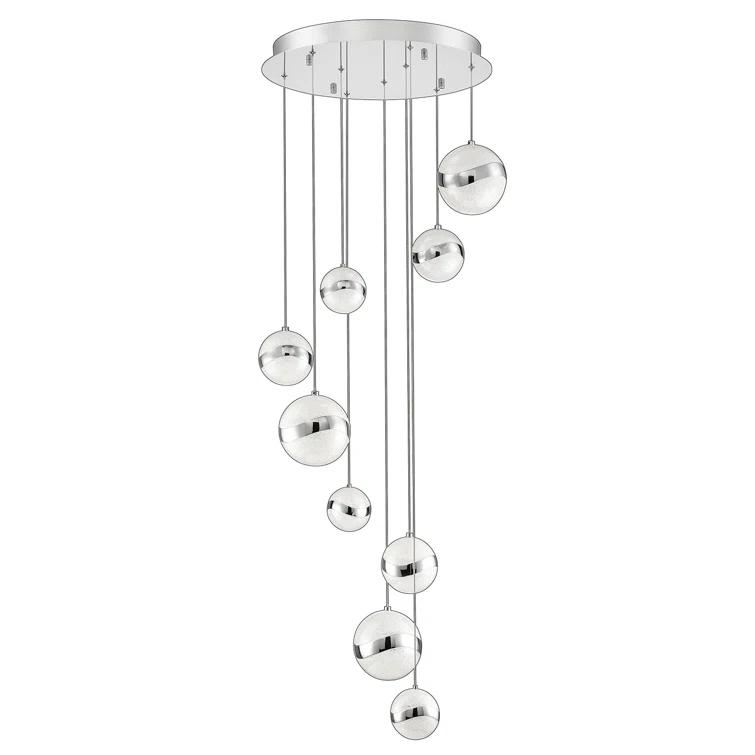 PF145-9LPA-CH-Kendal Lighting Inc.-Mystyke - 504W 9 LED Pan Pendant-126 Inches Tall and 22.25 Inches Wide-Chrome Finish