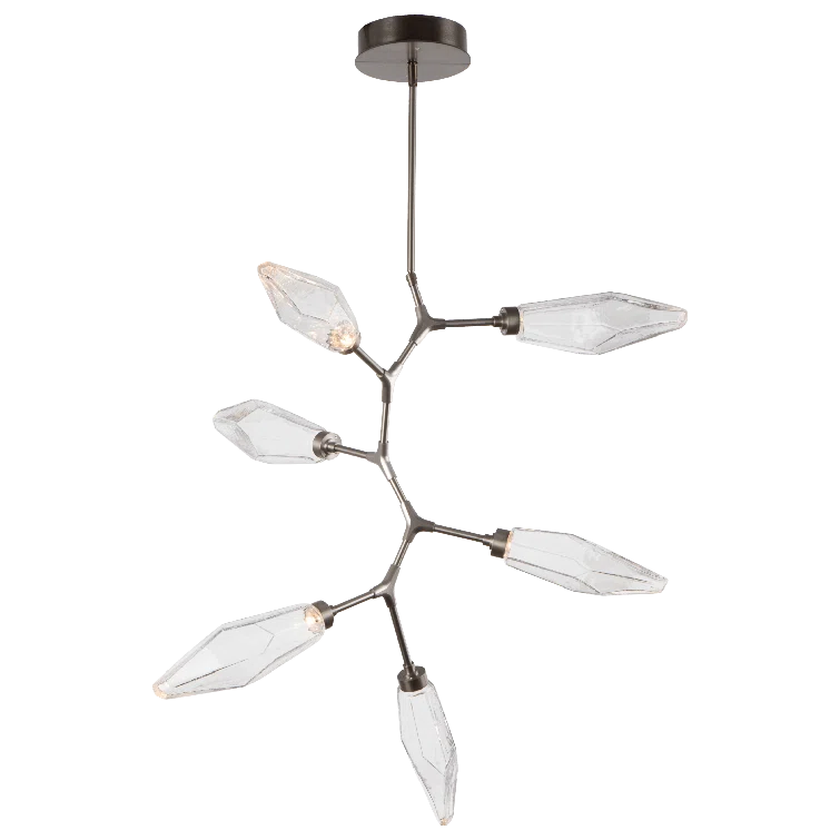Rock Crystal 6 - Light Dimmable LED Modern Linear Chandelier
