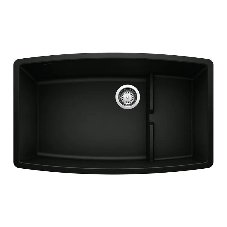Performa Cascade SILGRANIT 32" L X 20'' W Single Bowl Undermount Kitchen Sink with Colander