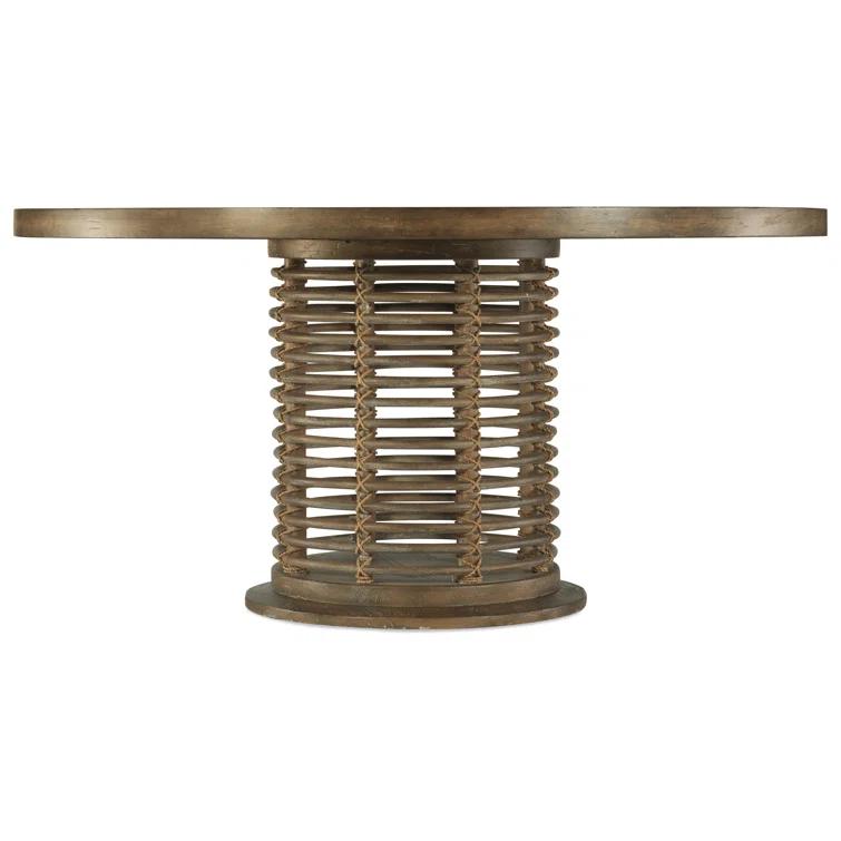 Anders Round Reclaimed Wood Pedestal Dining Table (48"- 60")