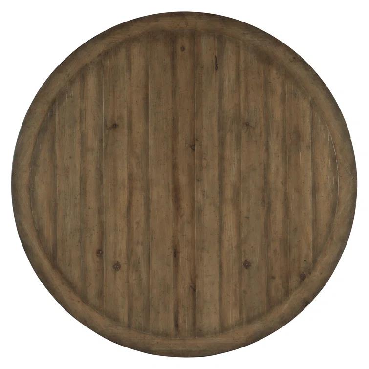 Anders Round Reclaimed Wood Pedestal Dining Table (48"- 60")