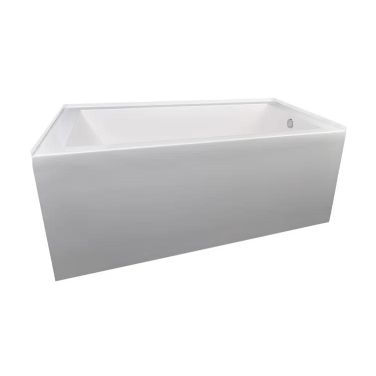 Hydro Systems Designer Sydney 60" x 30" Alcove Soaking Acrylic Bathtub SYD6030ATO-WHI-RH