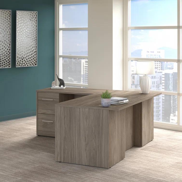 Office 500 72W L Shaped Executive Desk with Drawers