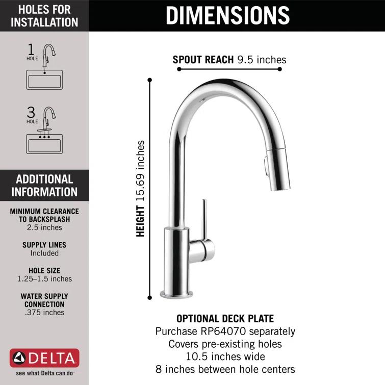 Trinsic Pull Down Sprayer Kitchen Sink Faucet, Single Handle Kitchen Faucet