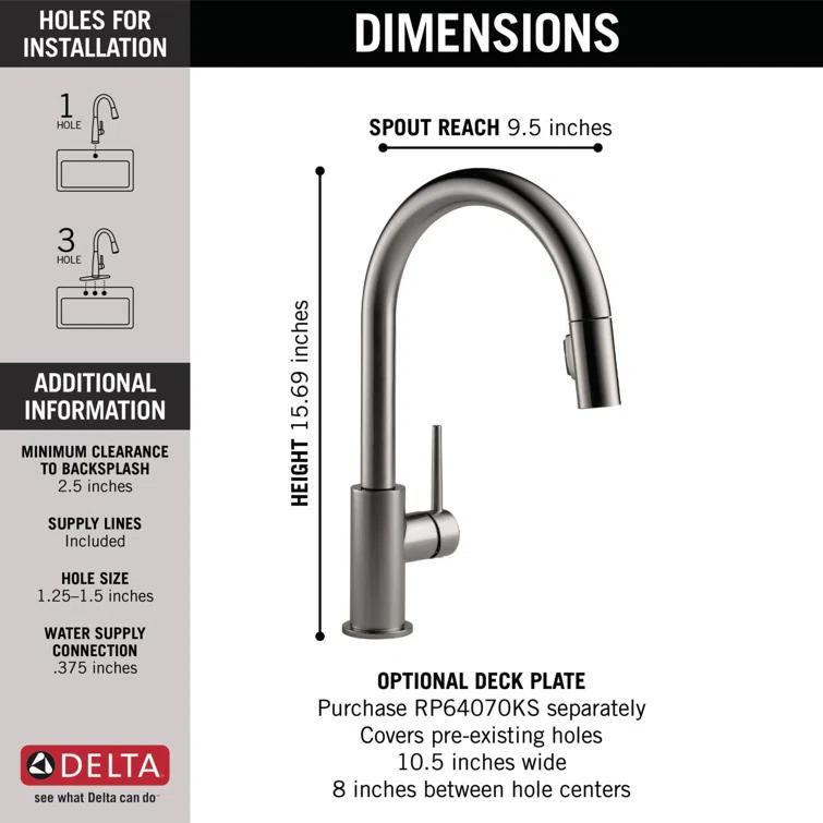 Trinsic Pull Down Sprayer Kitchen Sink Faucet, Single Handle Kitchen Faucet