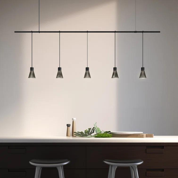 Suspenders® 5 - Light Satin Black LED Kitchen Island Pendant