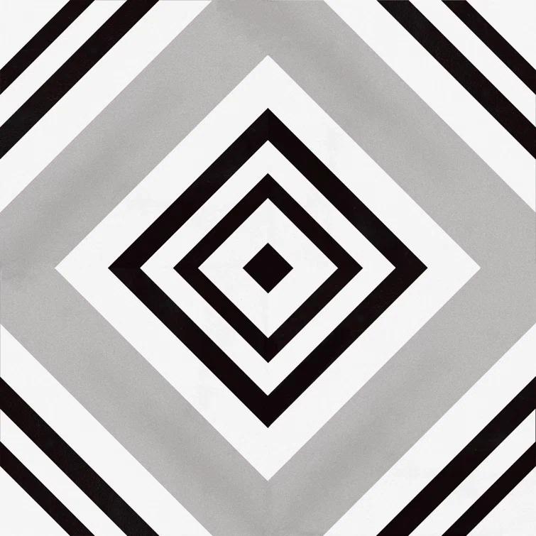 Bliss 8-in. Encaustic Spanish/Moroccan Patterned Matte Porcelain Wall & Floor Tile