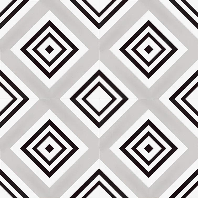 Bliss 8-in. Encaustic Spanish/Moroccan Patterned Matte Porcelain Wall & Floor Tile