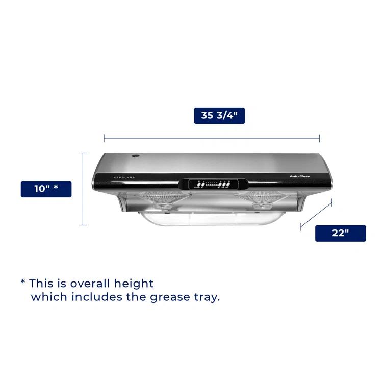 Hauslane 36" Stainless Steel 400 CFM Ducted (Vented) Under Cabinet Range Hood