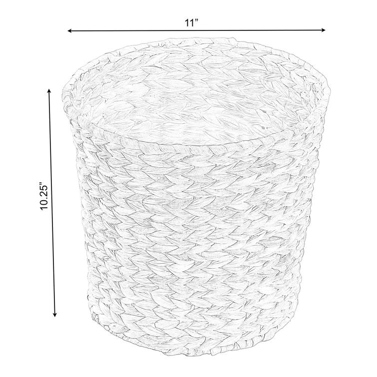 Vintiquewise Natural Wicker Water Hyacinth Open Waste Basket - 4 Gallons