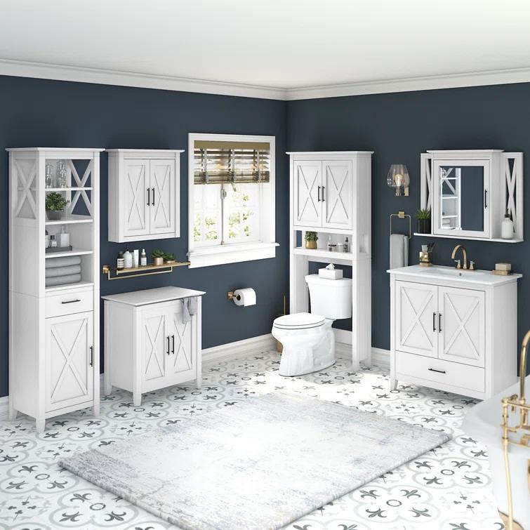 32''W Surface Framed Medicine Cabinet with Mirror