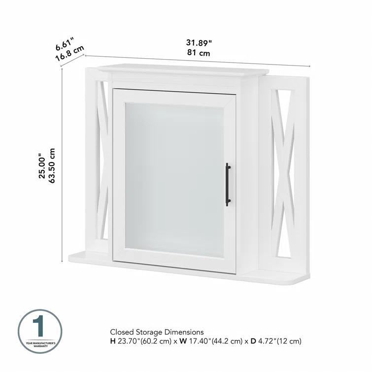 32''W Surface Framed Medicine Cabinet with Mirror