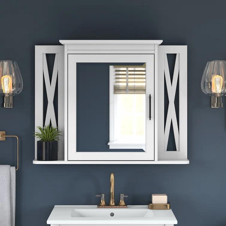 32''W Surface Framed Medicine Cabinet with Mirror