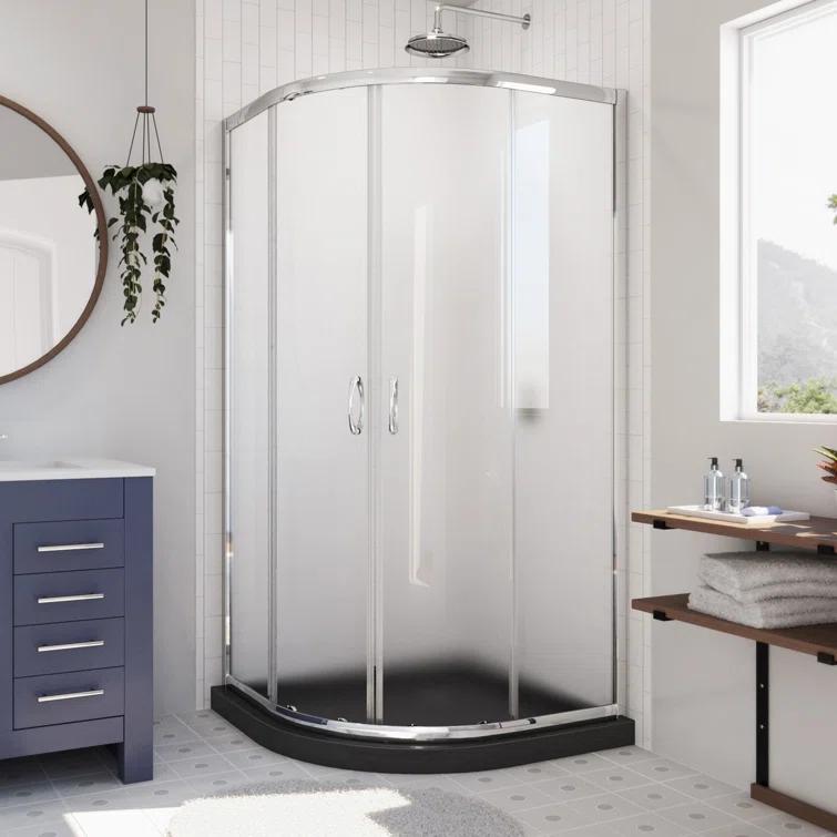Prime 38" x 74.75" Rectangle Sliding Shower Enclosure with Base Included