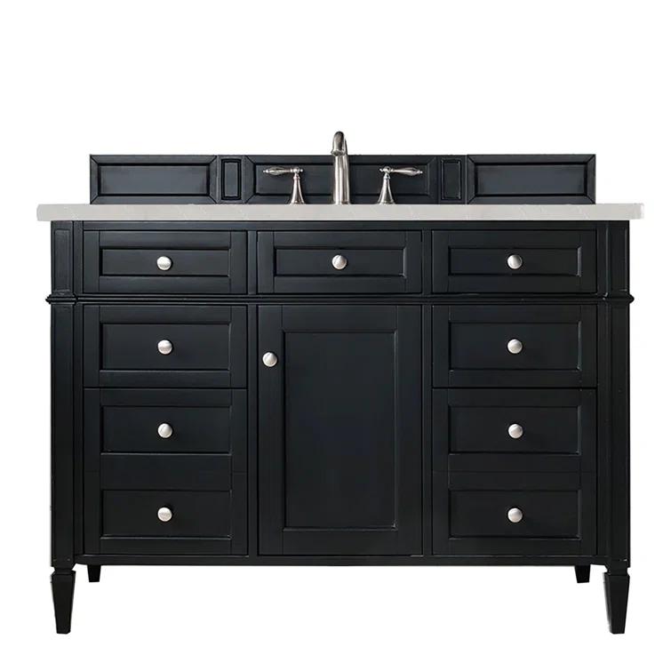 Black 47'' Plywood Single Vanity with Multiple Drawers