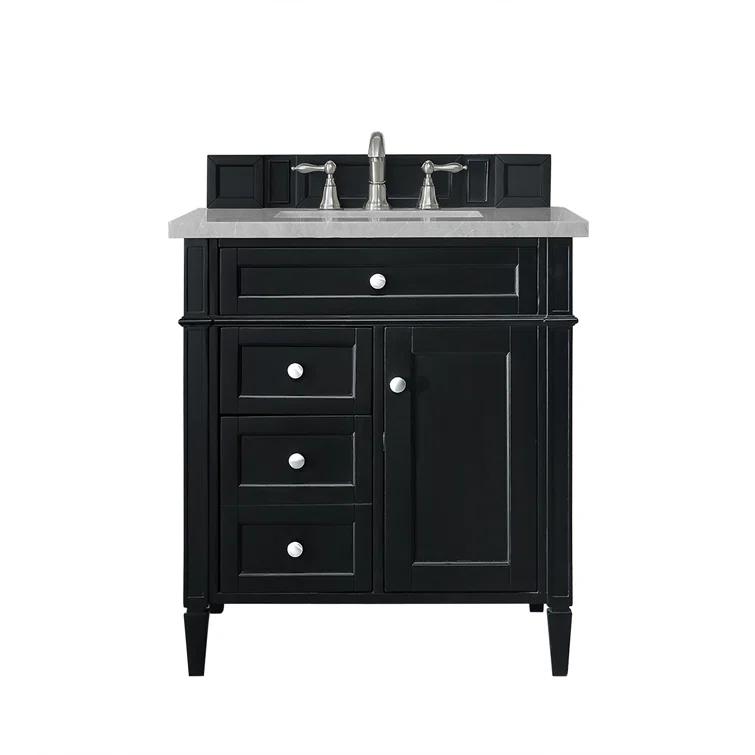 30 in. Single Vanity, Black Onyx with 3 cm Lime Delight Quartz Top